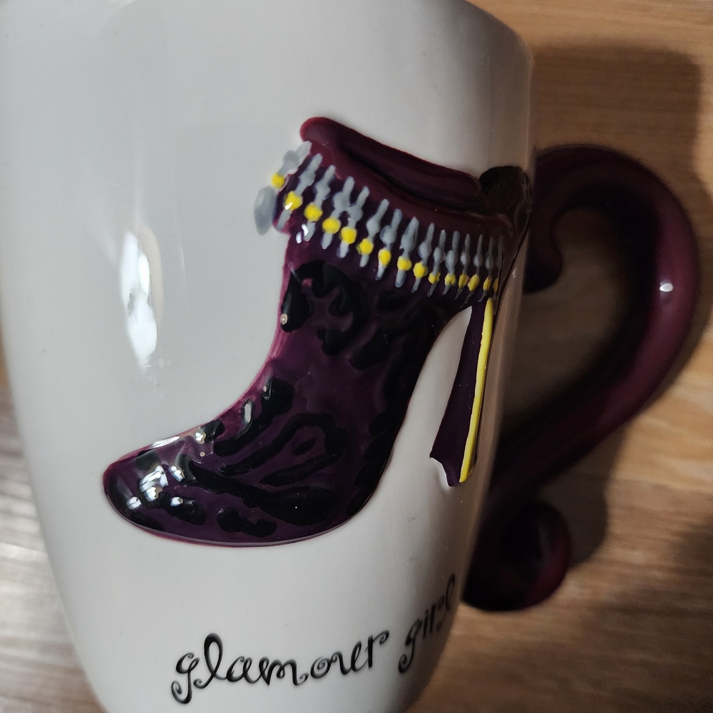 Glamour‎ Girl Purple Heeled Boot Ceramic Mug